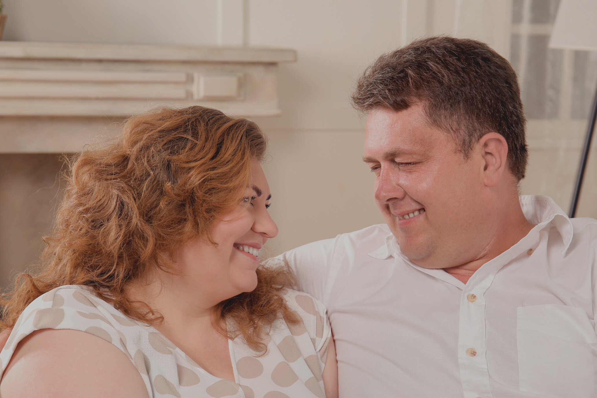 Overweight Couple Smiling