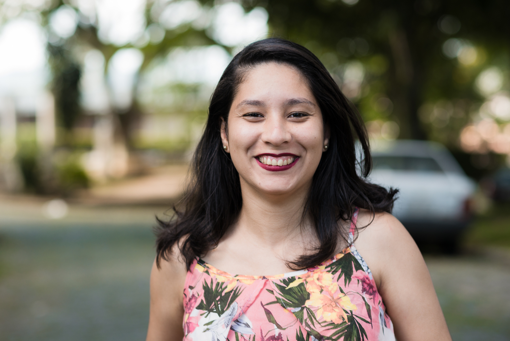 Young latin woman smiling