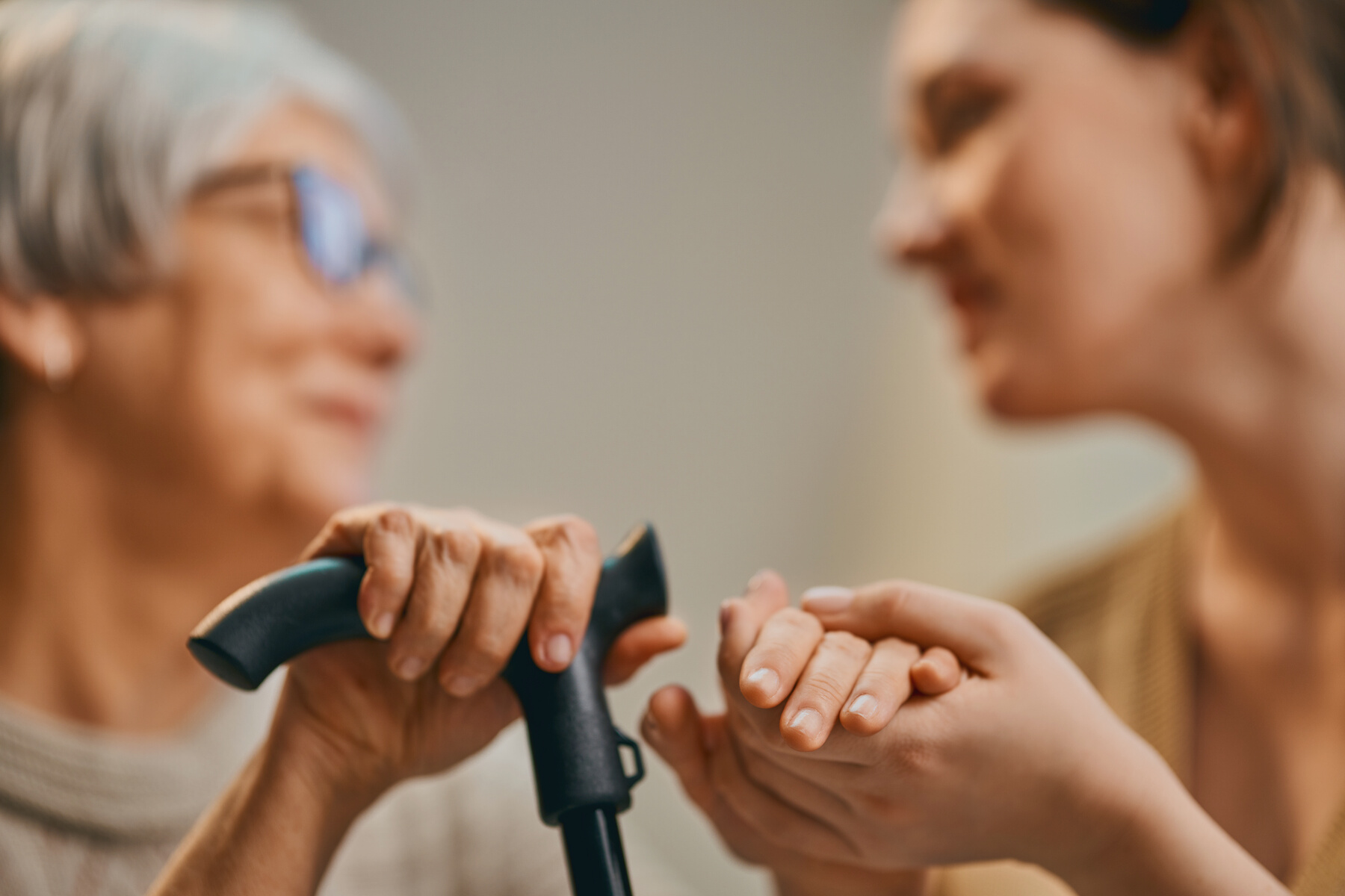 Happy patient and caregiver