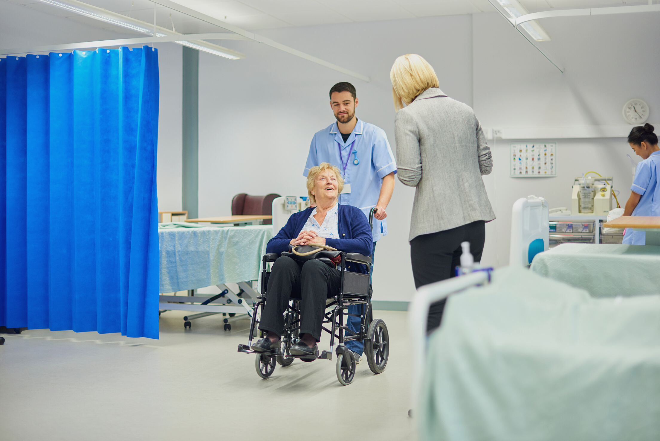 happy patient leaving hospital